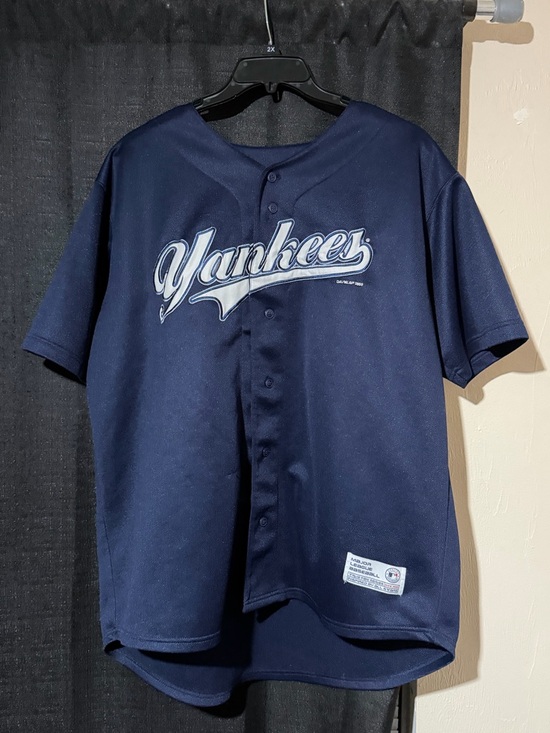 True Fan Other - TrueFan New York Yankees Derek Jeter Button Up Stitch Jersey #2 Blue Size XL